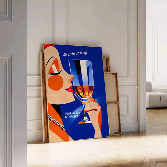 edgy charm Vous voulez un Wisky Juste Doigt poster Cité de la Peur striking design bold red black touch humor sophistication space home bars living rooms A4 cm A0