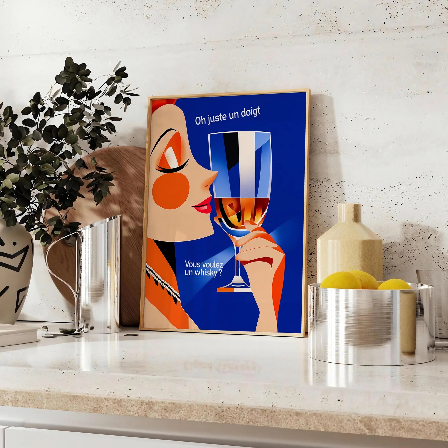 edgy charm Vous voulez un Wisky Juste Doigt poster Cité de la Peur striking design bold red black touch humor sophistication space home bars living rooms A4 cm A0