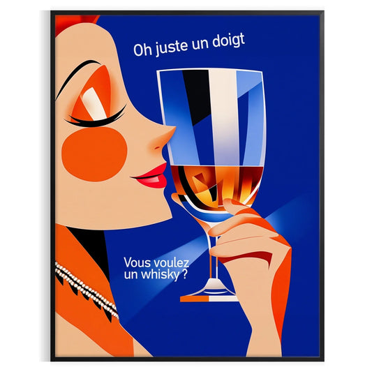 edgy charm Vous voulez un Wisky Juste Doigt poster Cité de la Peur striking design bold red black touch humor sophistication space home bars living rooms A4 cm A0