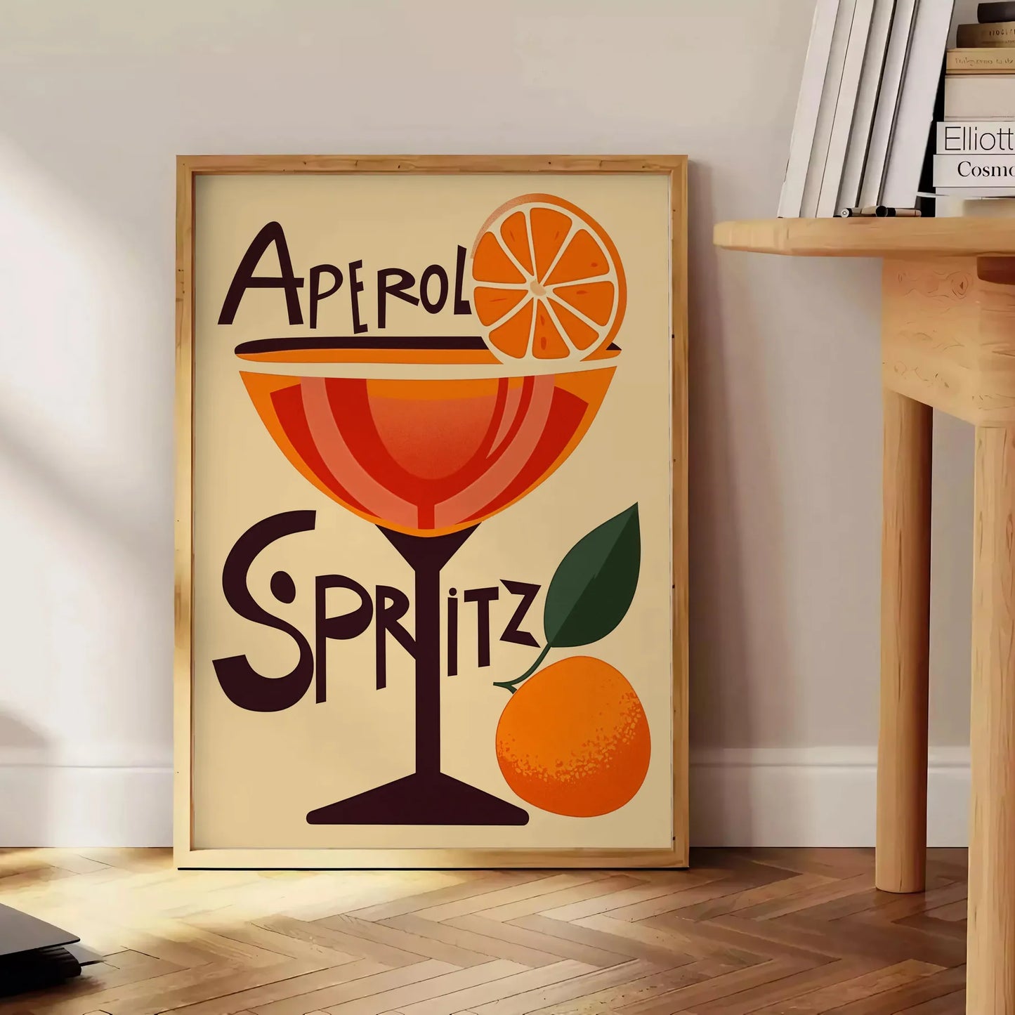 décor vibrant Aperol cocktail poster bold orange red hues essence lively spritz cheerful vibe space lovers art enthusiasts A4 cm A0