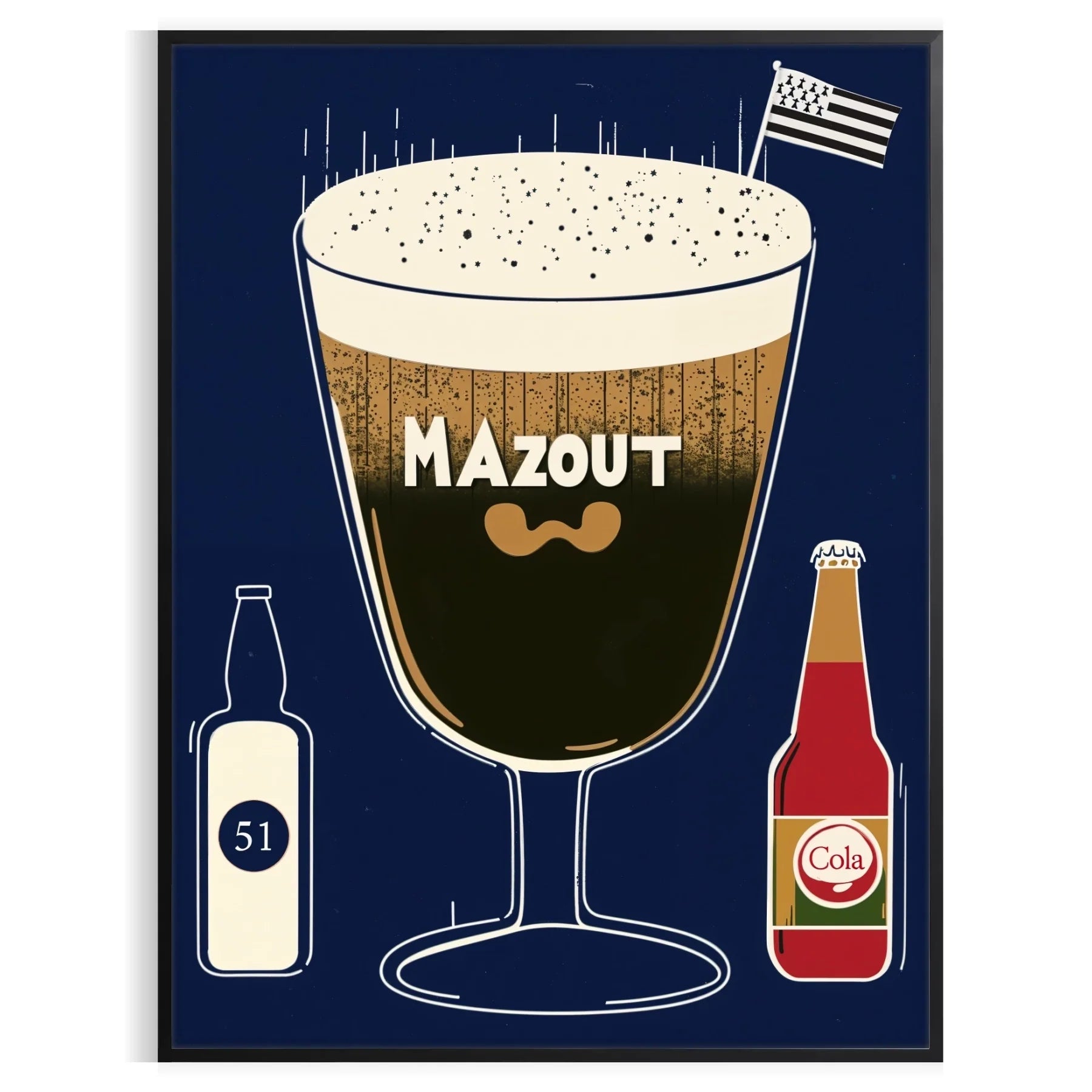 space Mazout Bretagne Cocktail poster elegant blend gray brown hues art lovers enthusiasts unique piece sophisticated touch room unframed options