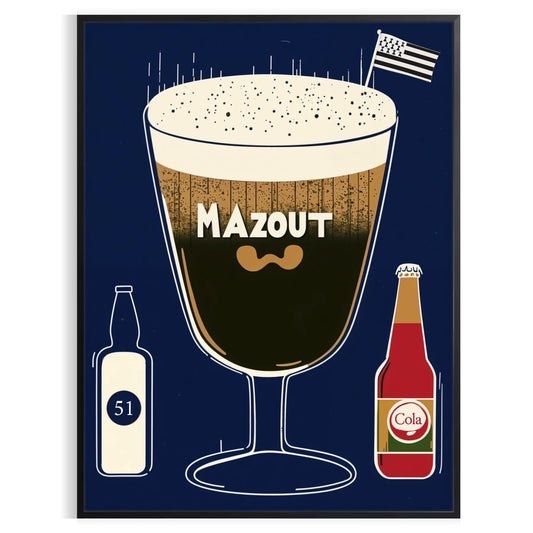 space Mazout Bretagne Cocktail poster elegant blend gray brown hues art lovers enthusiasts unique piece sophisticated touch room unframed options